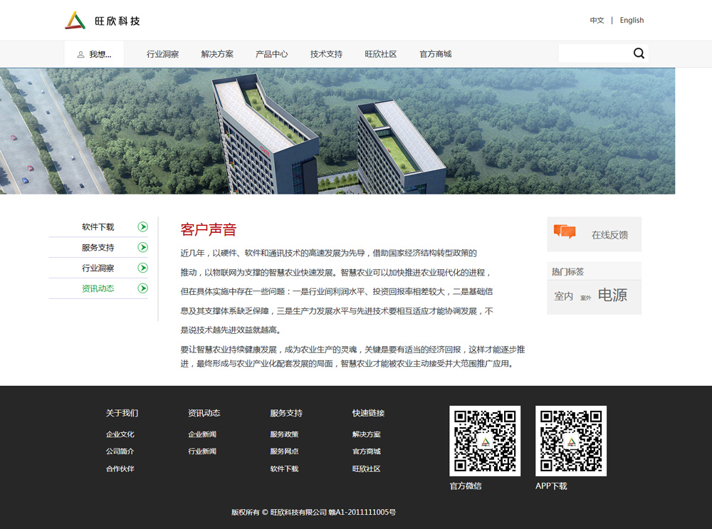 企业网站建设 案例:旺欣科技